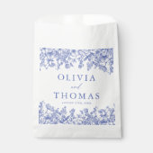 Classic Elegant Viktorianisch Blue Floral Wedding Geschenktütchen (Vorderseite)