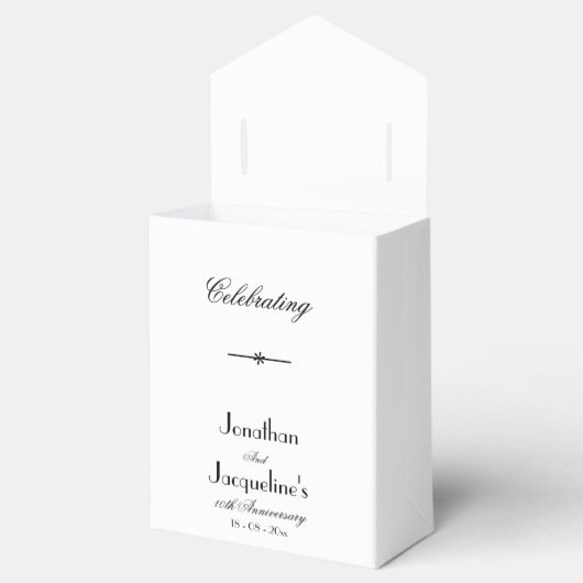 Classic Elegant Wedding Anniversary Custom White Geschenkschachtel (Geöffnet)