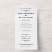 Classic Elegant Wedding Formal Schwarz-weiß Budget All In One Einladung (Innen Boden)