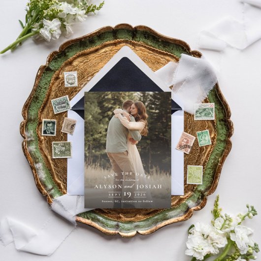 Classic Elegant Wedding Foto Save The Date