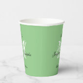 Classic Elegant Wedding Monogram Names Mint Green Pappbecher (Rechts)