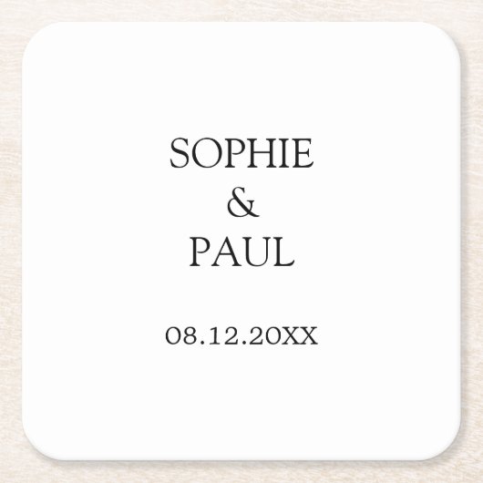 Classic Elegant Wedding Paper Untersetzer (Vorderseite)