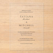 Classic Elegant Wedding Save the Date Acryleinladungen (Vorderseite)