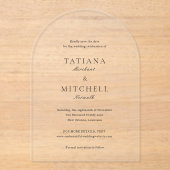 Classic Elegant Wedding Save the Date Acryleinladungen (Vorderseite)