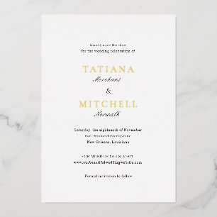 Classic Elegant Wedding Save the Date Folieneinladung