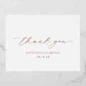 Classic Elegant Wedding Vielen Dank Folie Einladungspostkarte (Vorderseite)