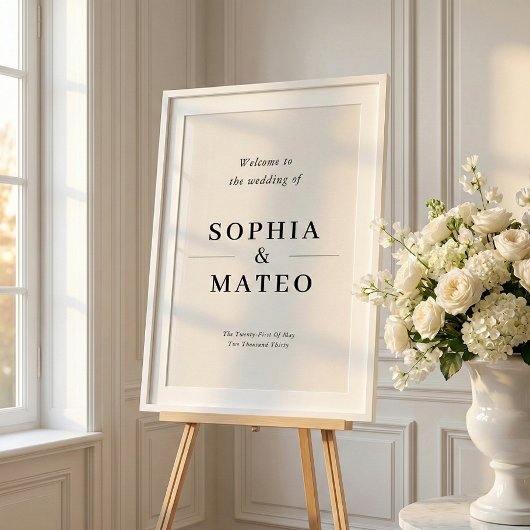 Classic Elegant Wedding Welcome Sign Poster