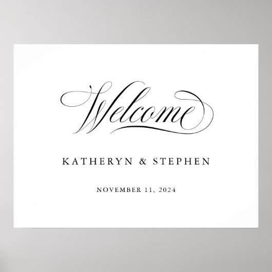 Classic Elegant Wedding Welcome Sign Poster (Vorne)