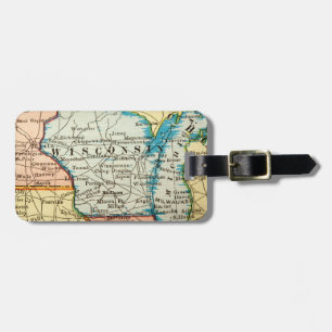 Classic Elegant Wisconsin Vintage Karte Gepäckanhänger