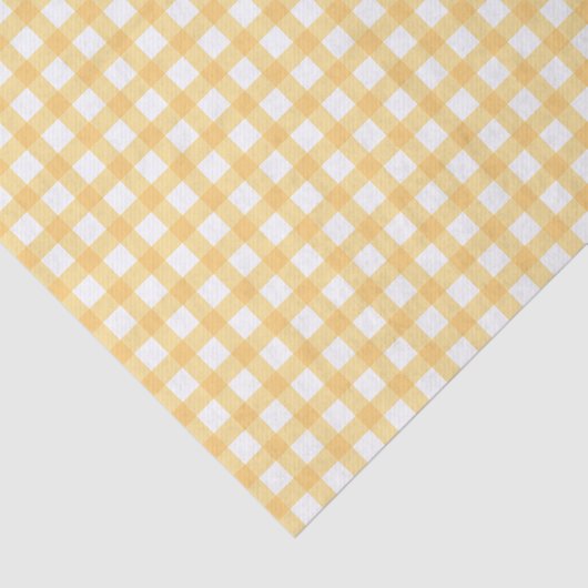 Classic Elegant Yellow Gingham Pattern Seidenpapier (Ausschnitt)