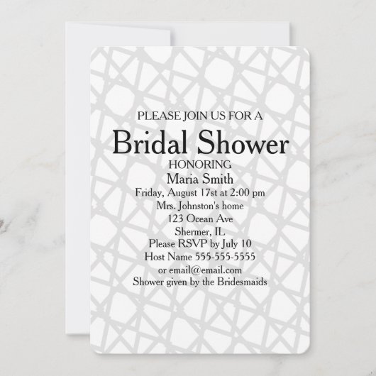 Classic Elegante Abstrakt Bridal Dusche Einladung (Vorderseite)