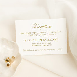 Classic Elegante Antique Gold Hochzeitsempfang Begleitkarte