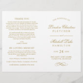 Classic Elegante Antique Gold Hochzeitsprogramme (Vorderseite)