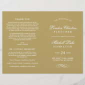 Classic Elegante Antique Gold Hochzeitsprogramme (Vorderseite)