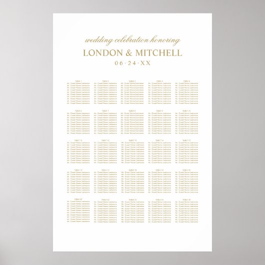 Classic Elegante Antique Gold Hochzeitsstube Poster (Vorne)