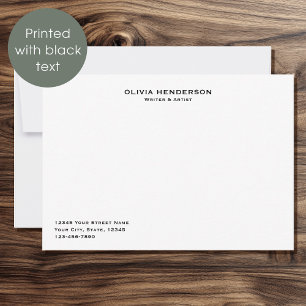 Classic & Elegante Beruflich Business Black Mitteilungskarte