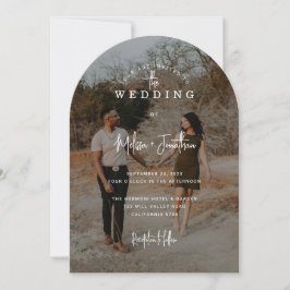 Classic Elegante Black Foto Overlay Wedding Einladung