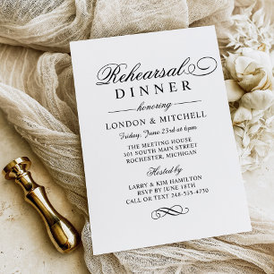 Classic Elegante Black Wedding Probe Dinner Einladung
