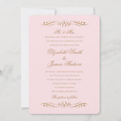 Classic Elegante Blush and Gold Wedding Einladung (Vorderseite)