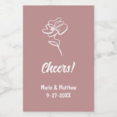 Classic & Elegante Dusty Rose Blumenstrauß Weinetikett (Einzelnes Label)