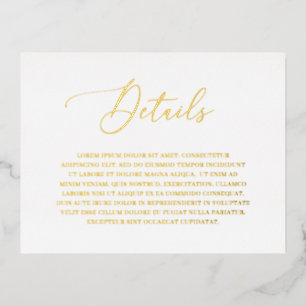 Classic Elegante Gold Foil Wedding Card Folie Einladungspostkarte