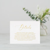 Classic Elegante Gold Foil Wedding Card Folie Einladungspostkarte (Stehend vorne)