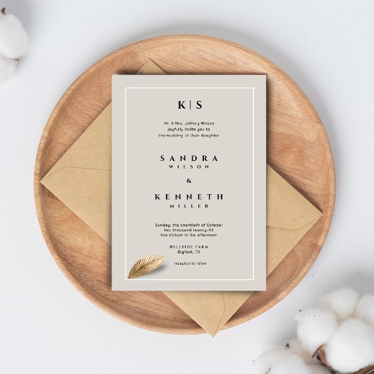 Classic & Elegante Hochzeit Einladung