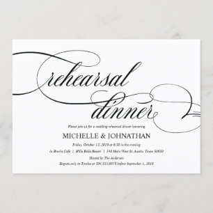 Classic Elegante Hochzeit Probe Dinner Einladungen