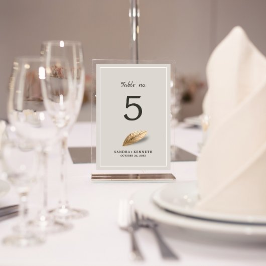 Classic & Elegante Hochzeit Tischnummer