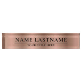 Classic Elegante Imitats Rose Gold Rosa Namensplakette (Vorderseite)