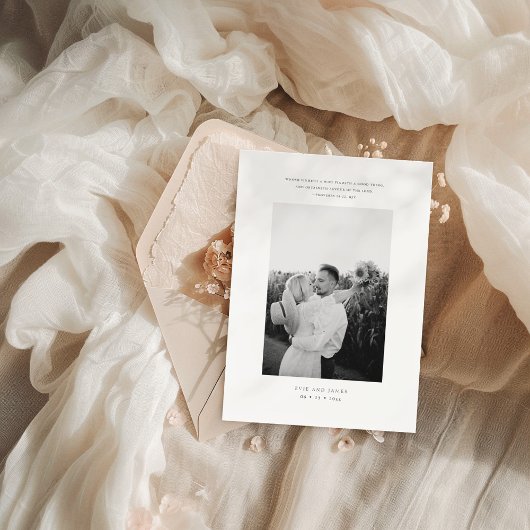 Classic Elegante Moderne Bibel Verse Foto Hochzeit Einladung