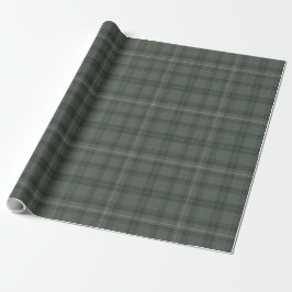 Classic Elegante Olivenweg Grüner Tartan Kariertes Geschenkpapier