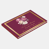 Classic, Elegante Peony Memorial Funeral Gästebuch (Ecke)