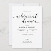 Classic Elegante Probe Abendessen Einladung (Vorderseite)