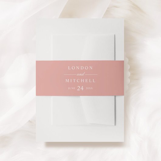 Classic Elegante Rose Gold Custom Wedding Monogram Einladungsbanderole