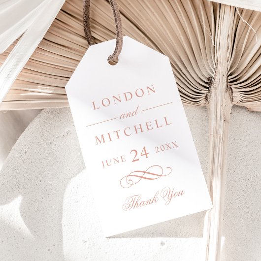 Classic Elegante Rose Gold Custom Wedding Monogram Geschenkanhänger