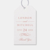 Classic Elegante Rose Gold Custom Wedding Monogram Geschenkanhänger (Vorderseite)