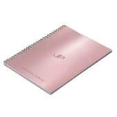 Classic Elegante Rose Gold Mit Monogramm Vorlage Notizblock (Linke Seite)