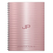 Classic Elegante Rose Gold Monogram Template Notizblock (Vorderseite)