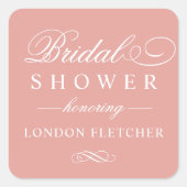 Classic Elegante Rose Gold Wedding Brautparty Quadratischer Aufkleber (Vorderseite)