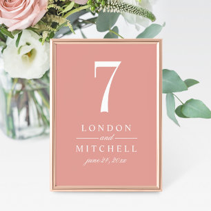Classic Elegante Rose Gold Wedding Tischnummer