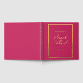 Classic Elegante Rose Red Wedding Foil Gästebuch (Voll)
