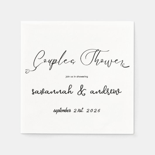 Classic Elegante Script Couples Einladung Serviette (Vorderseite)