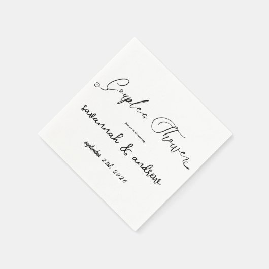 Classic Elegante Script Couples Einladung Serviette (Ecke)