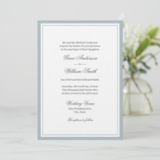 Classic Elegante Script - Einladung zur Hochzeit i (Stehend Vorderseite)