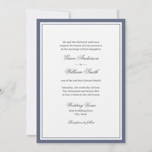 Classic Elegante Script - Einladung zur Hochzeit i (Vorderseite)