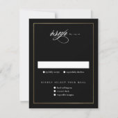Classic Elegante Script Gold Wedding RSVP Karte (Vorderseite)