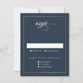 Classic Elegante Script Gold Wedding RSVP Karte (Vorderseite)