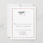 Classic Elegante Script Rose Gold Wedding RSVP Karte (Vorderseite)