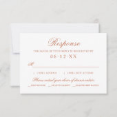 Classic Elegante Terracotta Hochzeitsdinner RSVP Karte (Vorderseite)